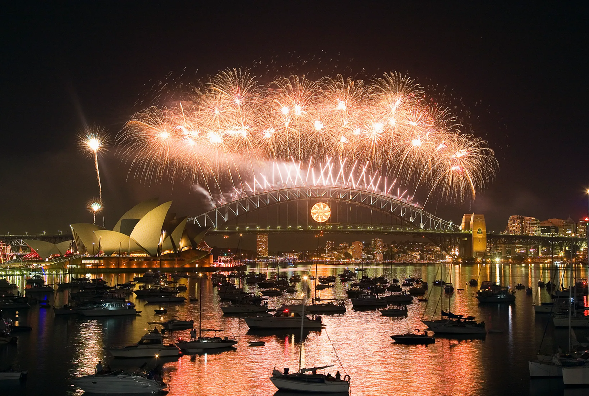 Año Nuevo en Sídney, Australia. Año Nuevo en Sídney, Australia.