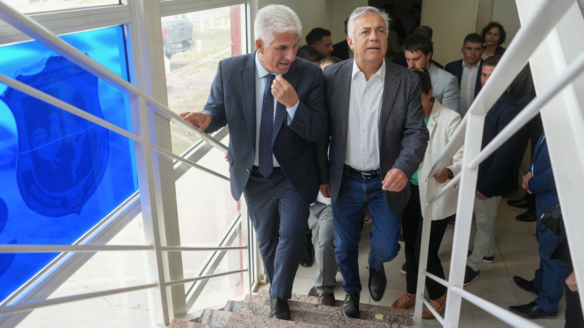 Claudio Poggi junto a Alfredo Cornejo en Desaguadero. Claudio Poggi junto a Alfredo Cornejo en Desaguadero.