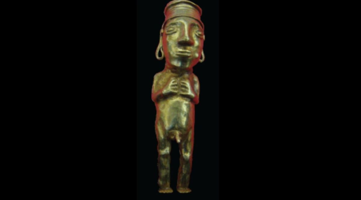 Otra de las figuras con oro que se encontraron en el lugar del sacrificio de la momia del Aconcagua.