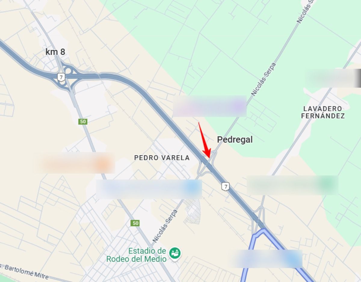 La ubicación aproximada del accidente en Guaymallén que le costó la vida al camionero. La ubicación aproximada del accidente en Guaymallén que le costó la vida al camionero. 