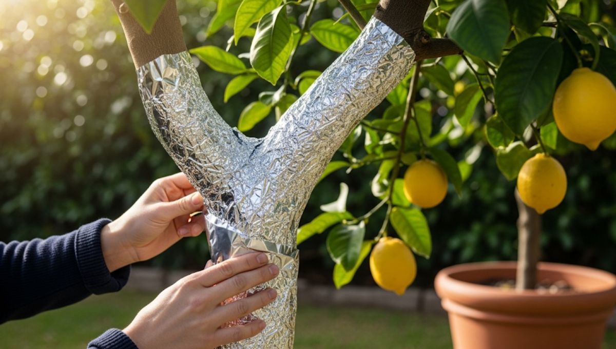 El papel aluminio puede darte grandes beneficios en el árbol limonero.