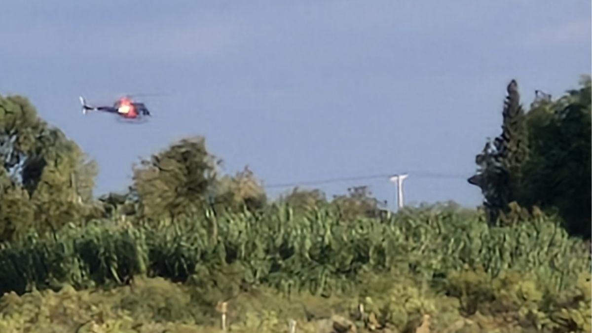 El helicóptero de la Policía participa de la búsqueda del chico de 11 años.