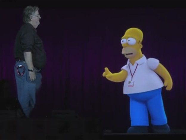 Video: Homero Simpson interactuó con su creador