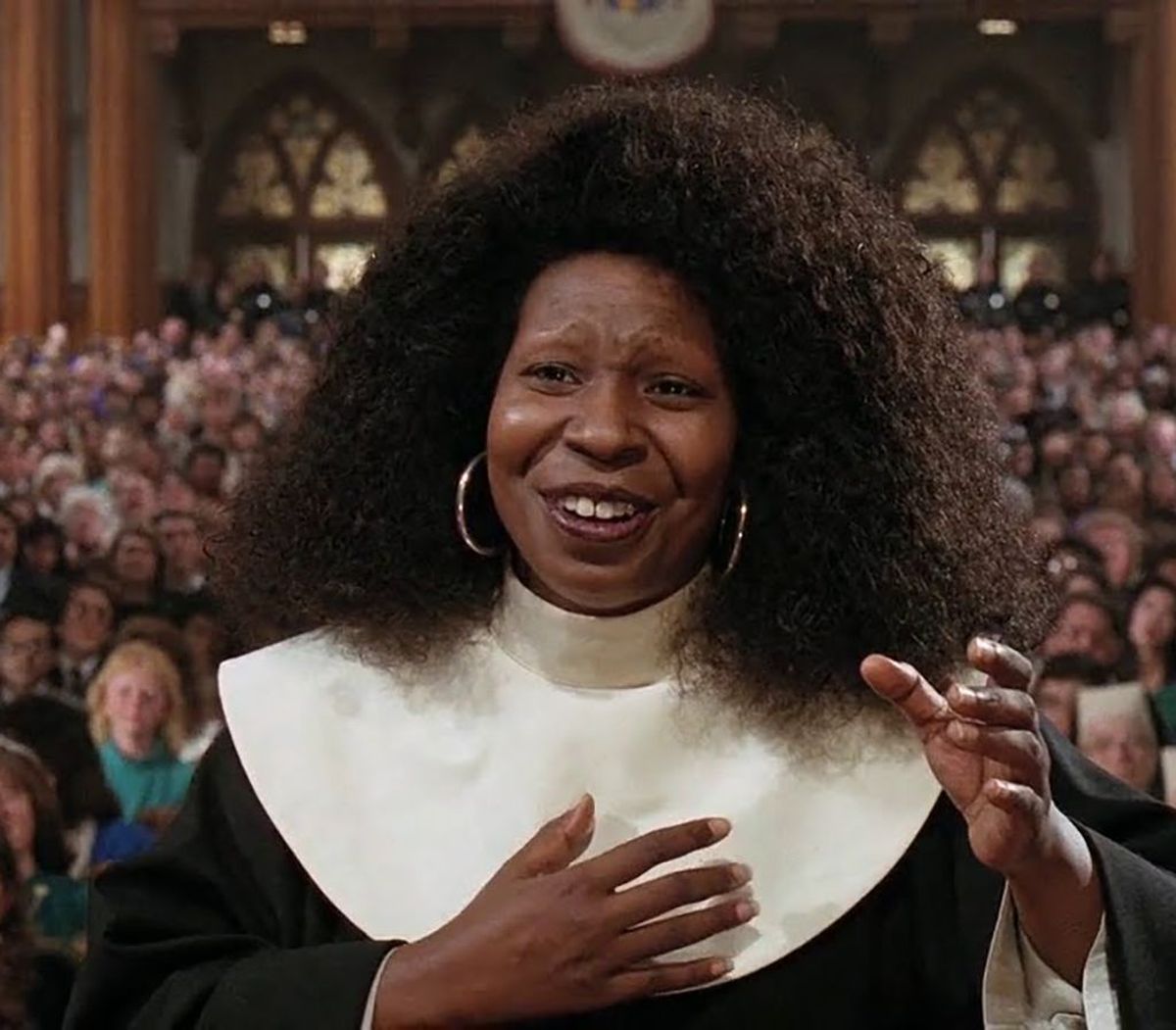 La actriz Whoopi Golberg en la película "Cambio de hábito". La actriz Whoopi Golberg en la película "Cambio de hábito".
