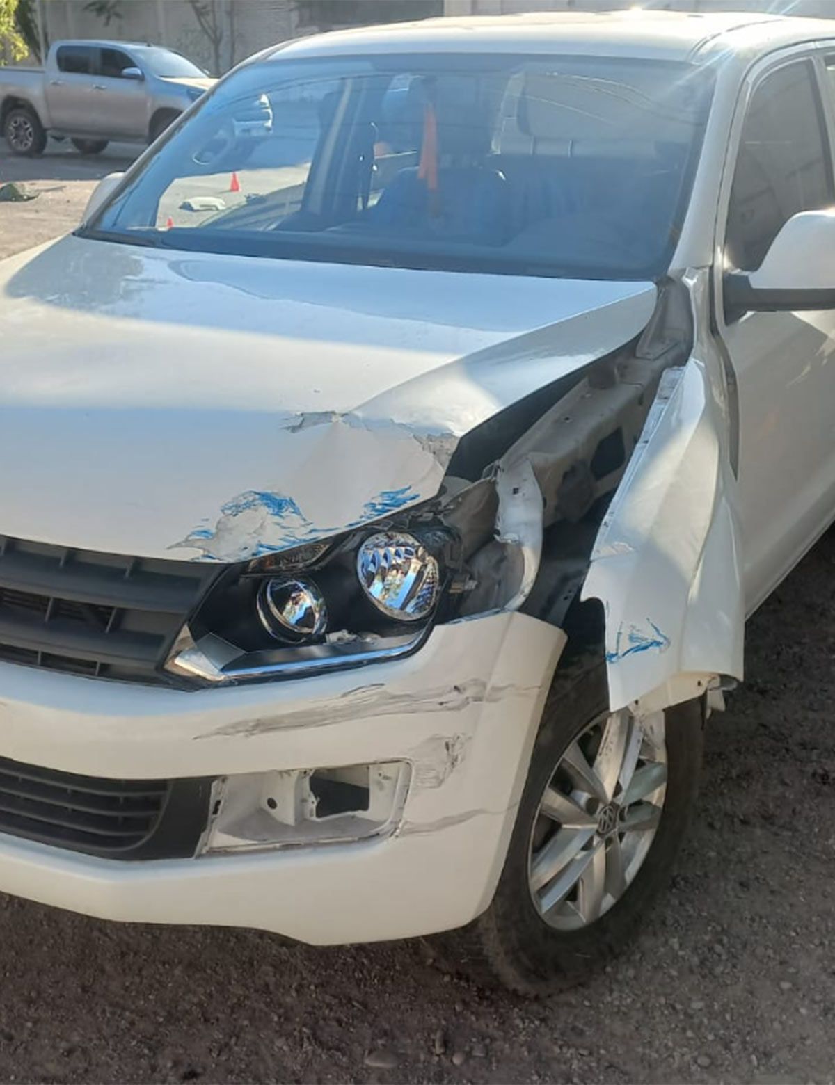 Otro de los vehículos que resultó dañado en el choque múltiple de Guaymallén. 