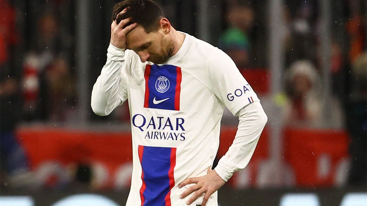 Lionel Messi sufrió la eliminación del PSG de la Champions. Lionel Messi sufrió la eliminación del PSG de la Champions.