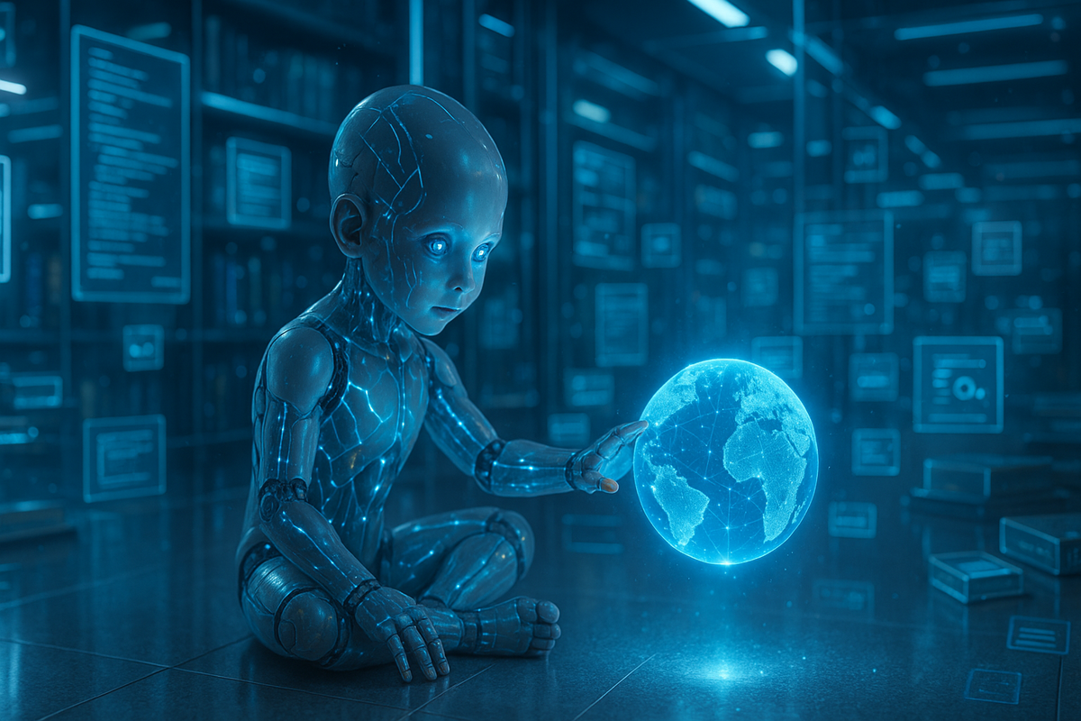 Como un niño que nunca deja de aprender, la inteligencia artificial posee un crecimiento imparable con un conocimiento infinito. Como un niño que nunca deja de aprender, la inteligencia artificial posee un crecimiento imparable con un conocimiento infinito.