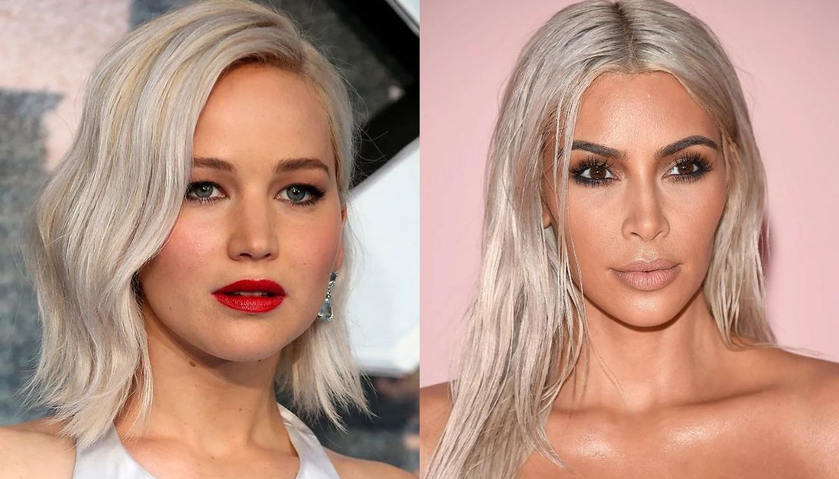 Jennifer Lawrence y Kim Kardashian han llevado el cabello rubio platinado.