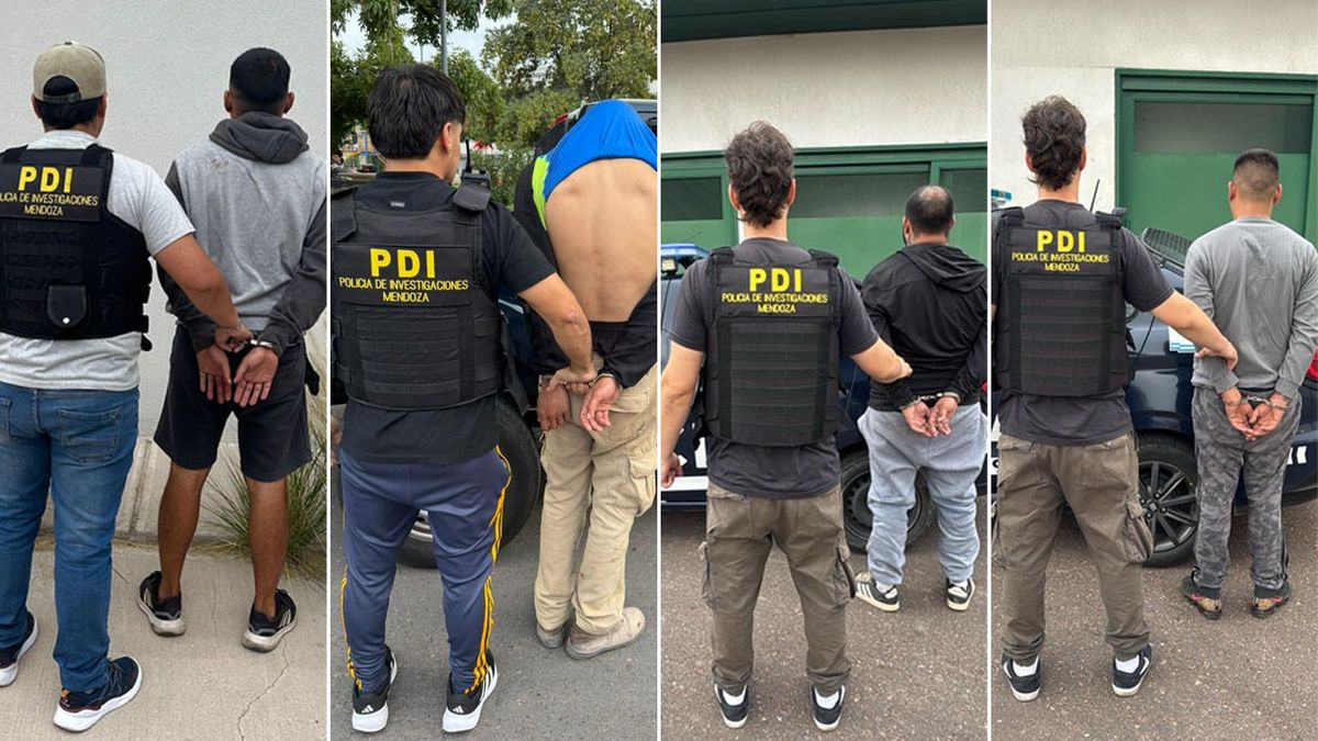 Los 4 hombres fueron detenidos tras una persecución en Godoy Cruz tras un robo. Los 4 hombres fueron detenidos tras una persecución en Godoy Cruz tras un robo.