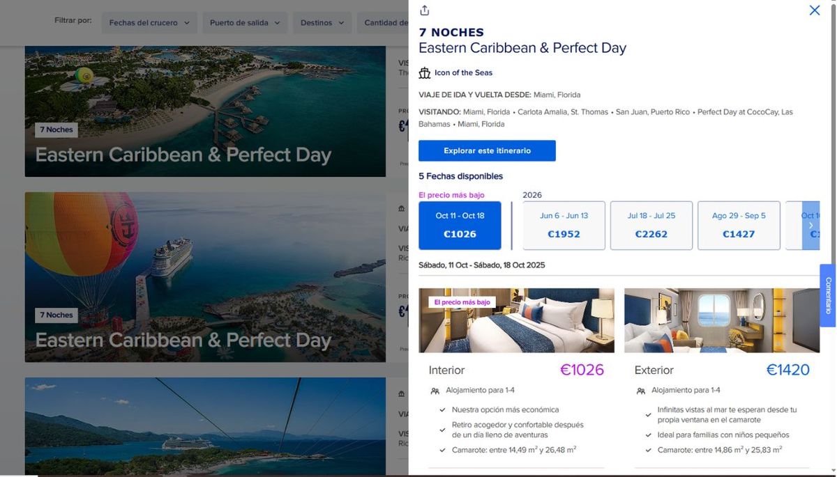 Royal Caribbean ofrece diferentes itinerarios. Imagen: www.royalcaribbean.com Royal Caribbean ofrece diferentes itinerarios. Imagen: www.royalcaribbean.com
