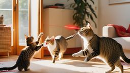 ¡Ingenio y ternura! el video muestra donde unos gatitos apagan la luz con ayuda de un puntero láser por que su dueña no queria levantarse de su cama