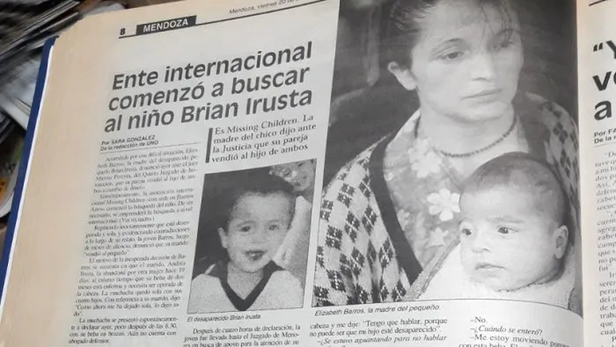 En 2001, Diario UNO daba cuenta de la intervención de Missing Children para ayudar en la búsqueda del pequeño desaparecido. En 2001, Diario UNO daba cuenta de la intervención de Missing Children para ayudar en la búsqueda del pequeño desaparecido.