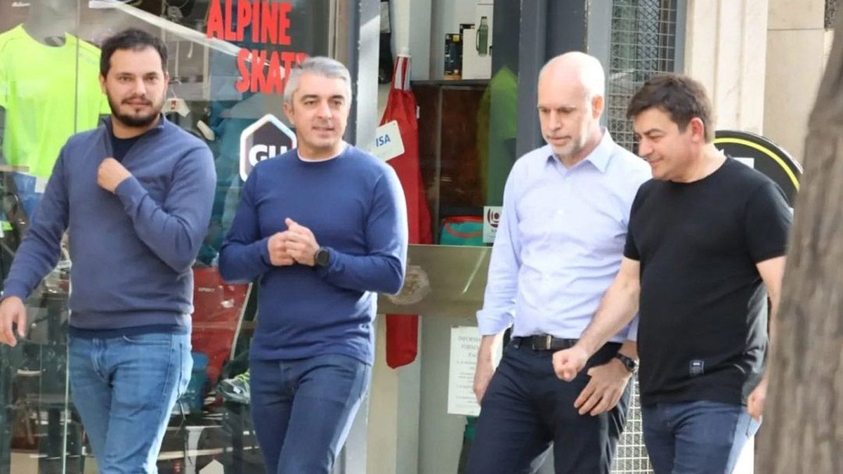 Álvaro Martínez, Sebastián Bragagnolo, Horacio Rodríguez Larreta y Omar De Marchi.