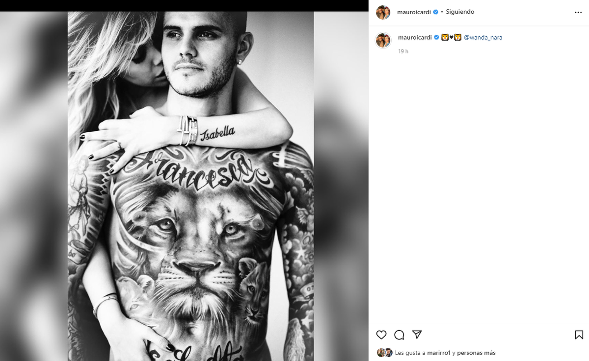 El futbolista subió una foto con su esposa y Wanda no le dio ni "Me Gusta".