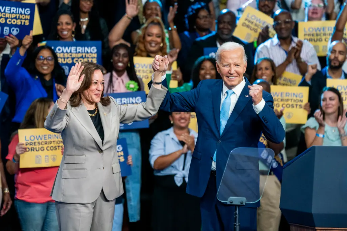 Joe Biden decidió entregar su candidatura presidencial a Kamala Harris, luego del debate con Donald Trump en CNN . Crédito: EFE- Joe Biden decidió entregar su candidatura presidencial a Kamala Harris, luego del debate con Donald Trump en CNN . Crédito: EFE-
