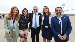 Alberto Fernández en Chile con Tolosa Paz, Gaillard, Paponet (la mendocina) y Grosso, que integran el bloque del Frente de Todos.