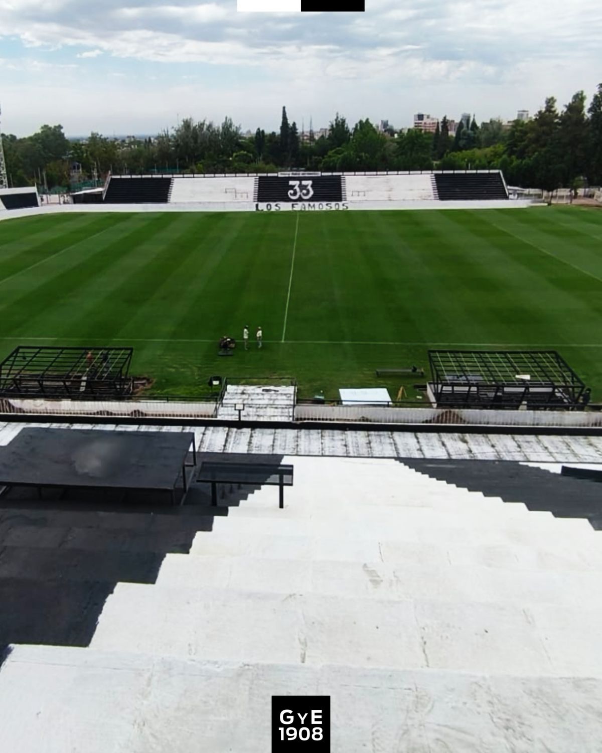 El estadio Víctor Legrotaglie está listo para el partido que jugará Gimnasia y Esgrima ante San Lorenzo.