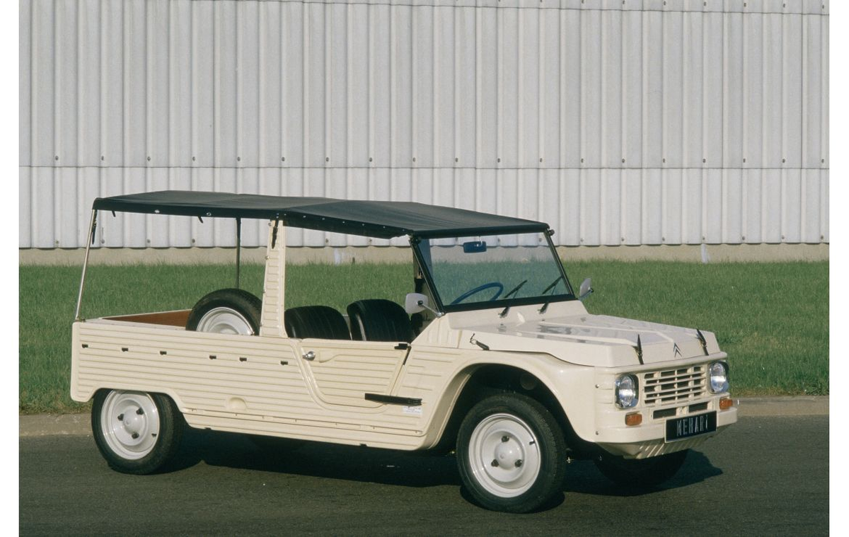 El Citroën Mehari fue un auto famoso en la década de los ochenta. El Citroën Mehari fue un auto famoso en la década de los ochenta.