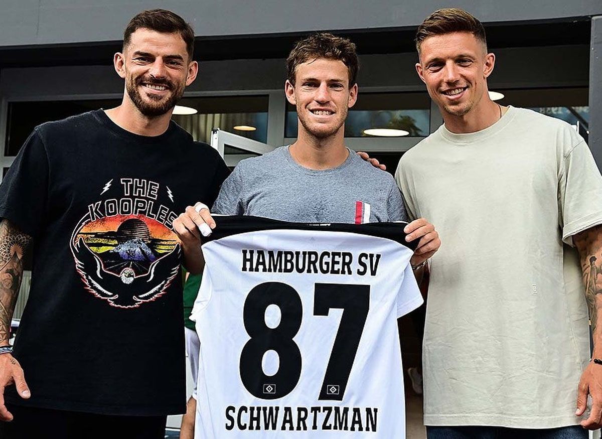 Diego Schwartzman participò de una promoción con futbolistas del Hamburgo