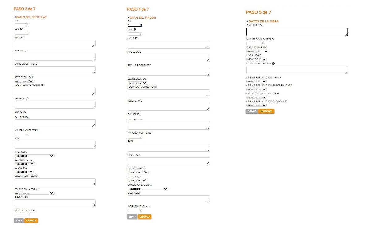 El tercer, cuarto y quinto paso hay que completarlos en caso que corresponda.