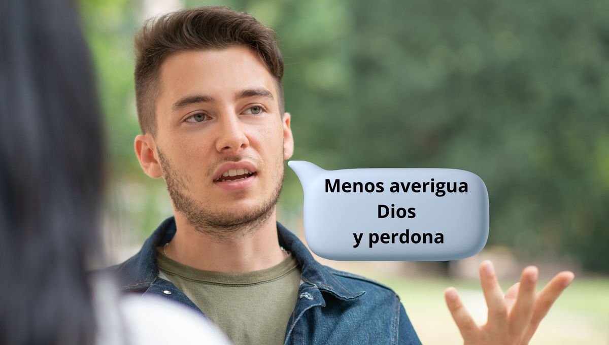 Este refrán es una manera de "rechazar" a los "preguntones", de decirles que están inmiscuyéndose en algo que no les incumbe. En la figura, Dios, sin necesidad de tanta "preguntadera", tiene a bien perdonar, de todos modos Este refrán es una manera de "rechazar" a los "preguntones", de decirles que están inmiscuyéndose en algo que no les incumbe. En la figura, Dios, sin necesidad de tanta "preguntadera", tiene a bien perdonar, de todos modos