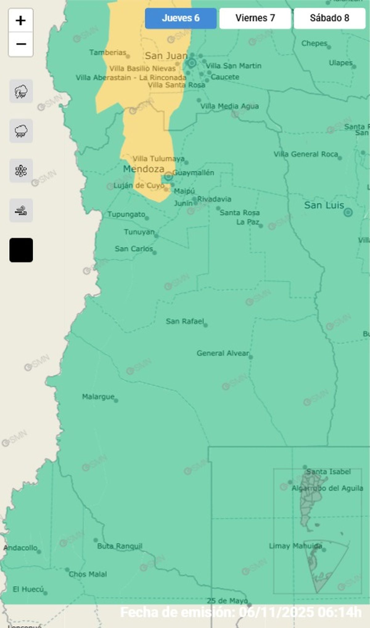 Estas son las zonas afectadas por viento Zonda Estas son las zonas afectadas por viento Zonda