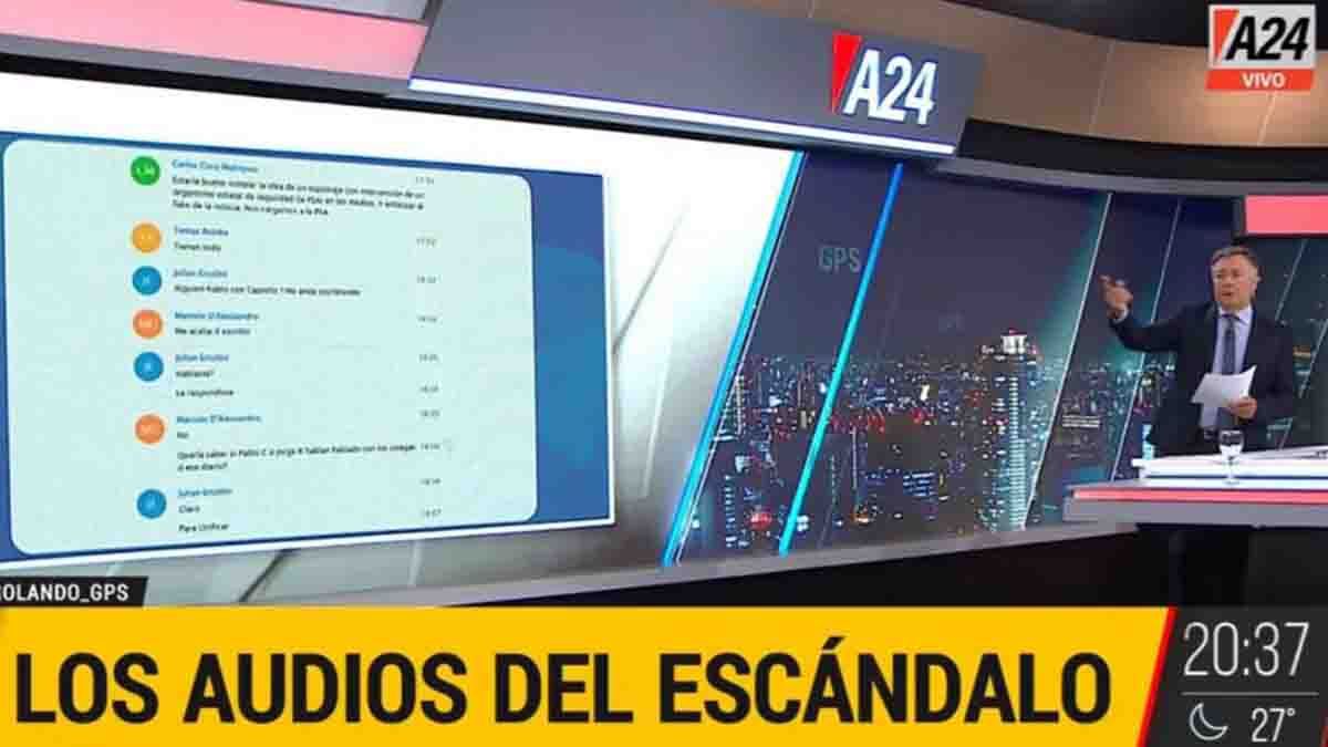 En A24 Rolando Graña difundió laos audios del escándalo.