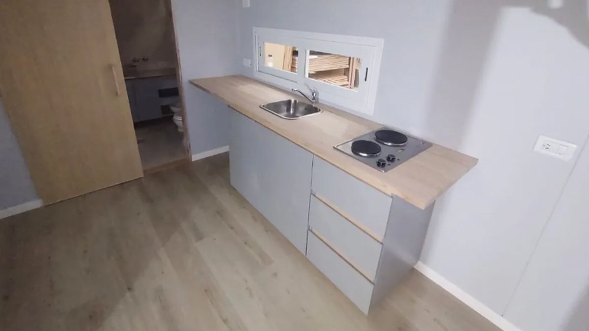 La cocina de la casa contenedor que frecen en Mercado Libre. La cocina de la casa contenedor que frecen en Mercado Libre.