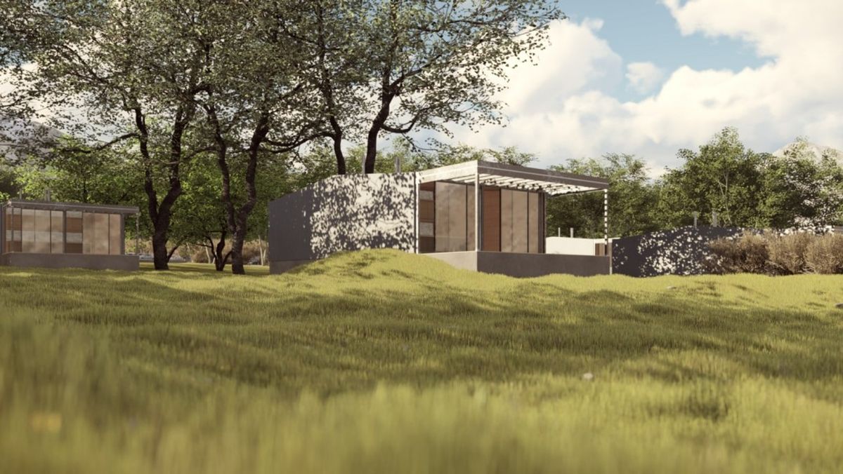 Las cabañas que proyecta hacer la UNCuyo en la costa norte del perilago de Potrerillos. Las cabañas que proyecta hacer la UNCuyo en la costa norte del perilago de Potrerillos.