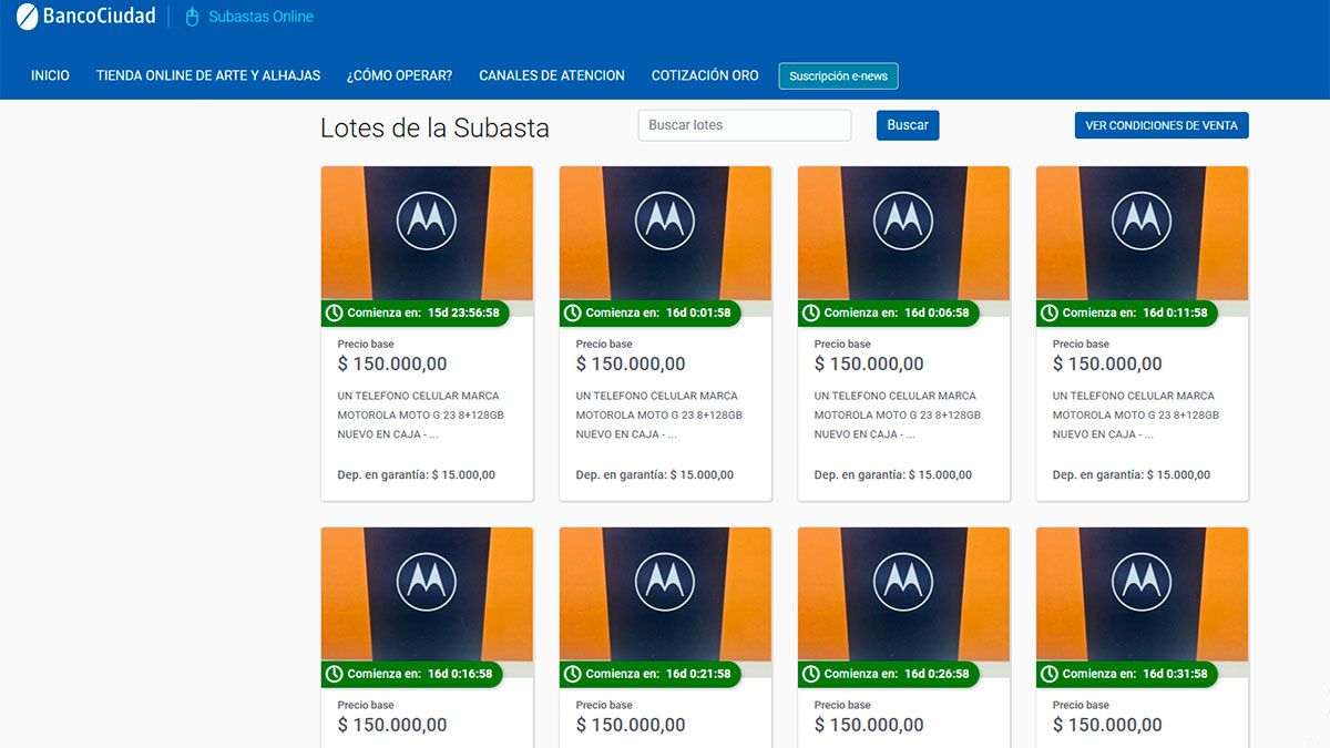 Las subastas online del Banco Ciudad son procesos de venta de bienes a través de una plataforma digital donde los interesados pujan por internet para convertirse en el mejor postor y adquirir el artículo. Las subastas online del Banco Ciudad son procesos de venta de bienes a través de una plataforma digital donde los interesados pujan por internet para convertirse en el mejor postor y adquirir el artículo.