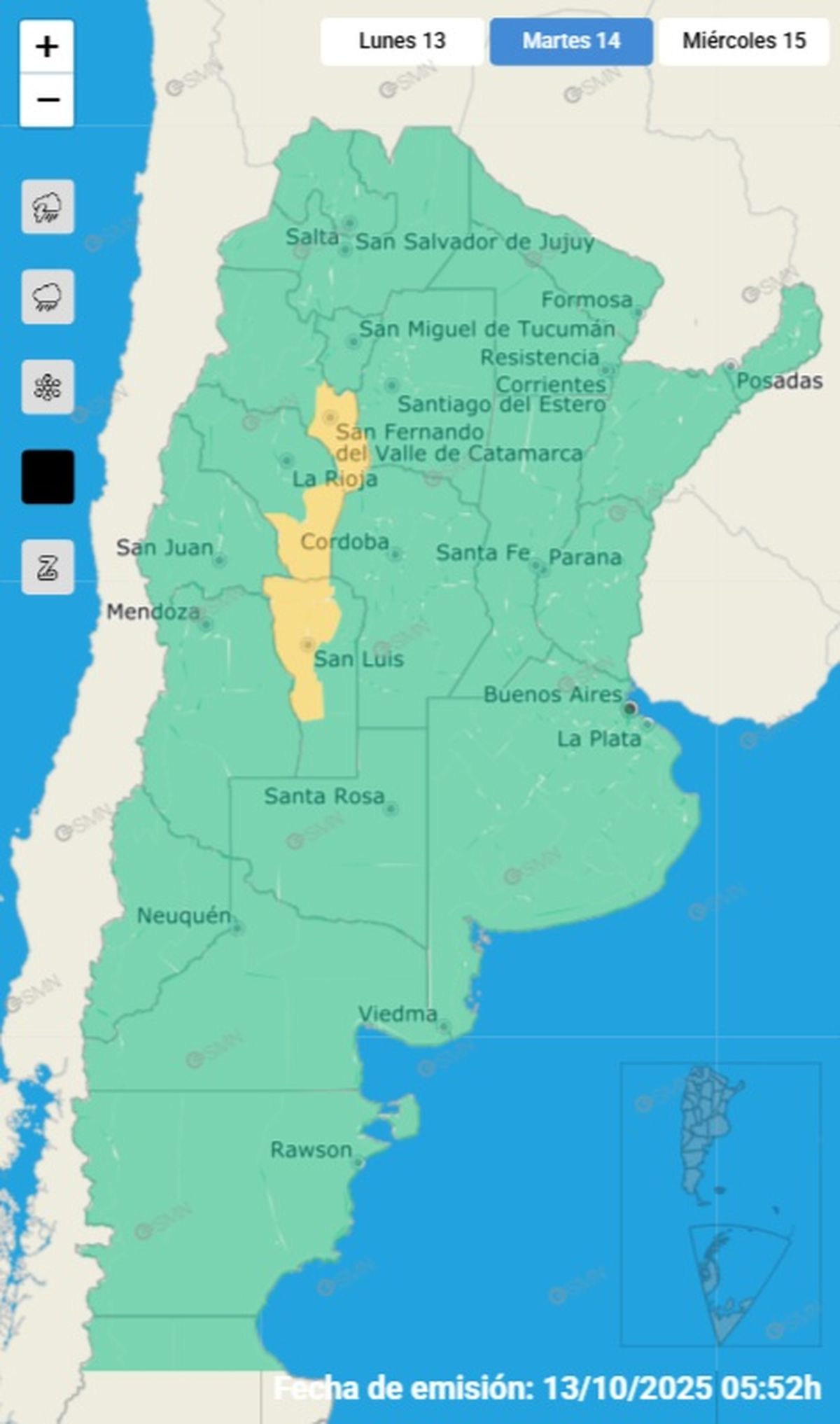 Estas son las zonas afectadas este martes.