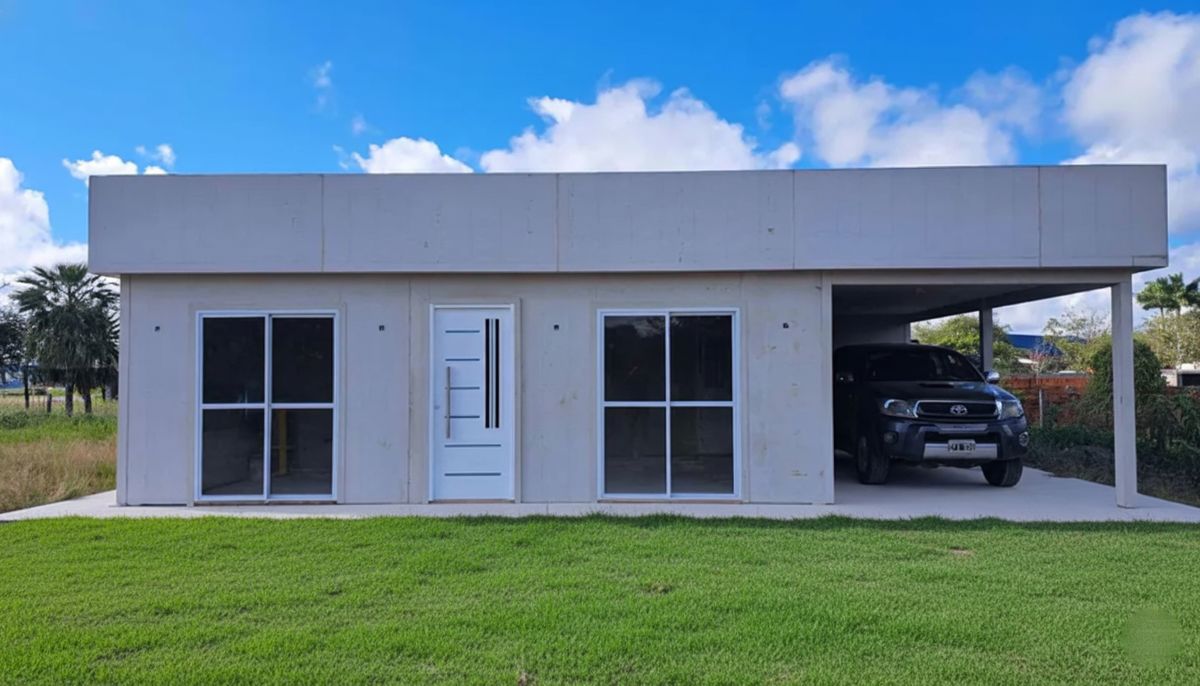 La casa prefabricada que venden en Mercado Libre y recibe autos usados como parte de pago