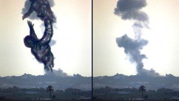 En fotos: un palestino transforma bombardeos en mensajes de paz