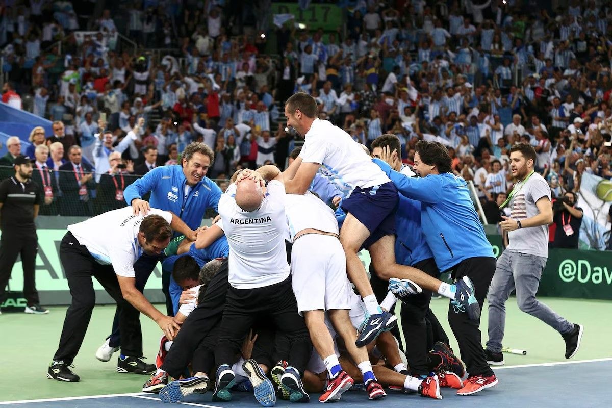El momento en el que Argentina se consagró campeón de la Copa Davis. El momento en el que Argentina se consagró campeón de la Copa Davis.