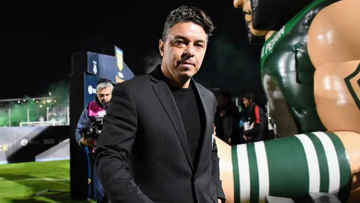 Marcelo Gallardo fue medido a la hora de celebrar la goleada de River sobre Sarmiento.