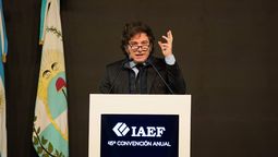 Javier Milei en su disertación en la 45º Convención anual del Instituto Argentino de Ejecutivos de Finanzas (IAEF).