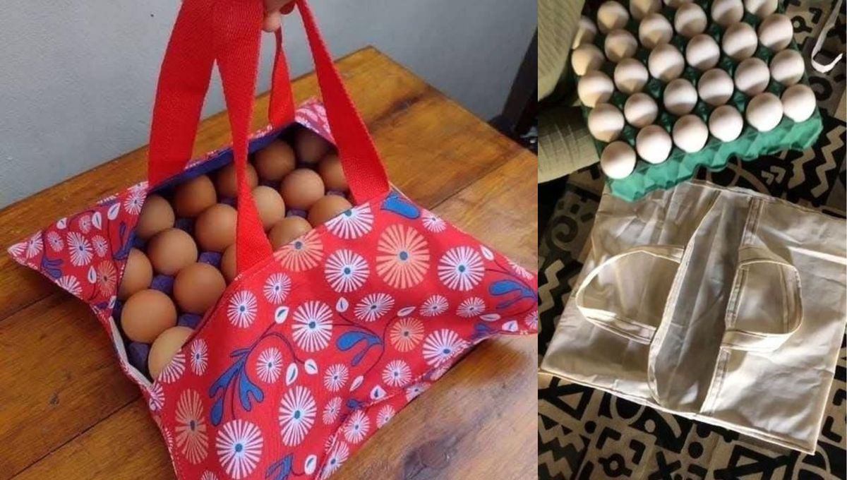 Un DIY para coser una bolsa de tela para los huevos.&nbsp;