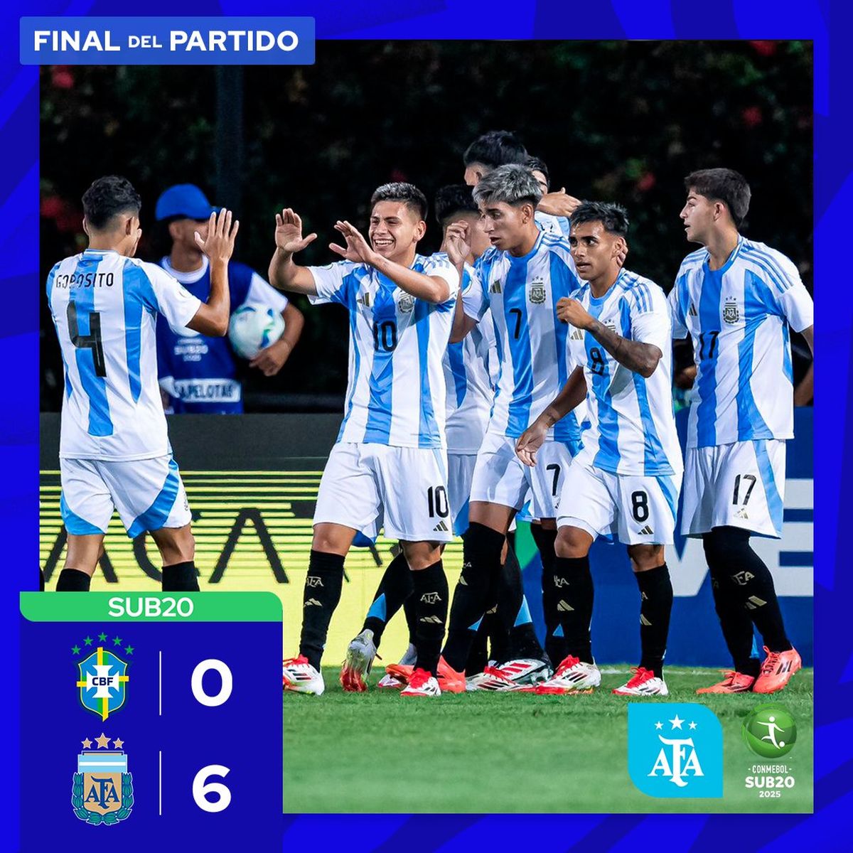 La Selección argentina vapuleó a su par de Brasil. La Selección argentina vapuleó a su par de Brasil.