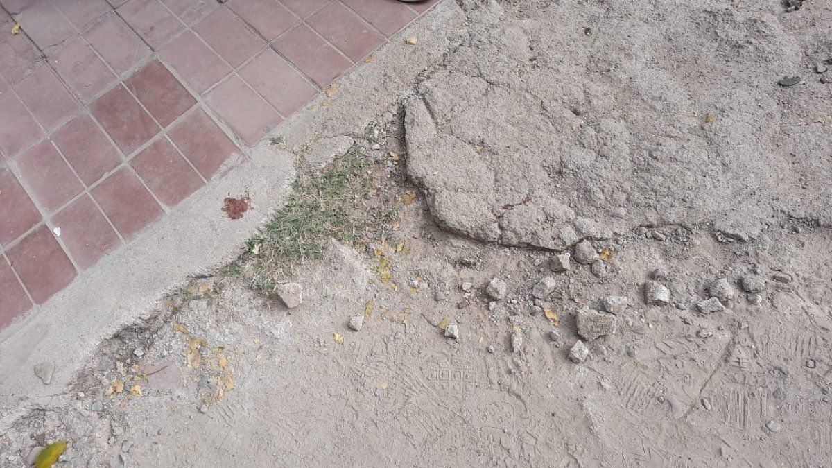 Una mancha de sangre en el lugar de los hechos