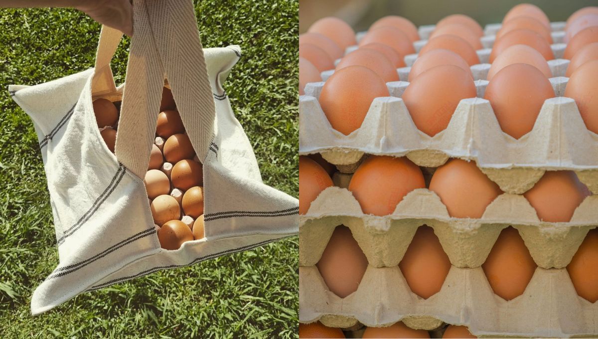 Una bolsa para huevos fácil de coser.