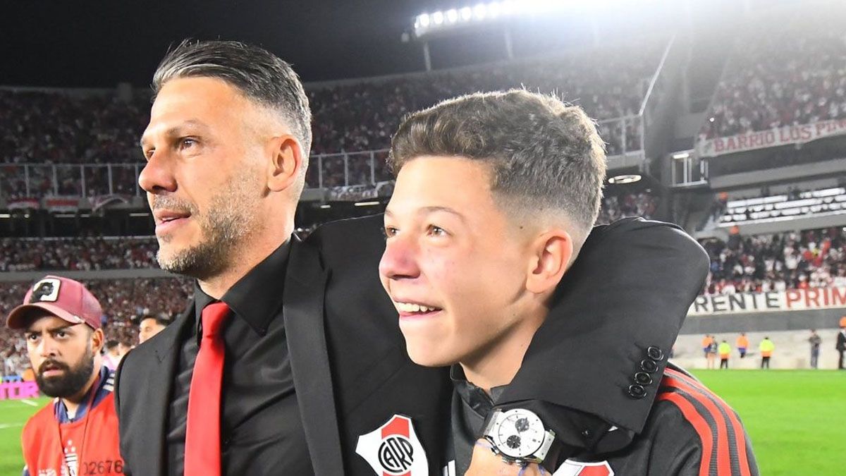 Martín Demichelis y su hijo Bastian.