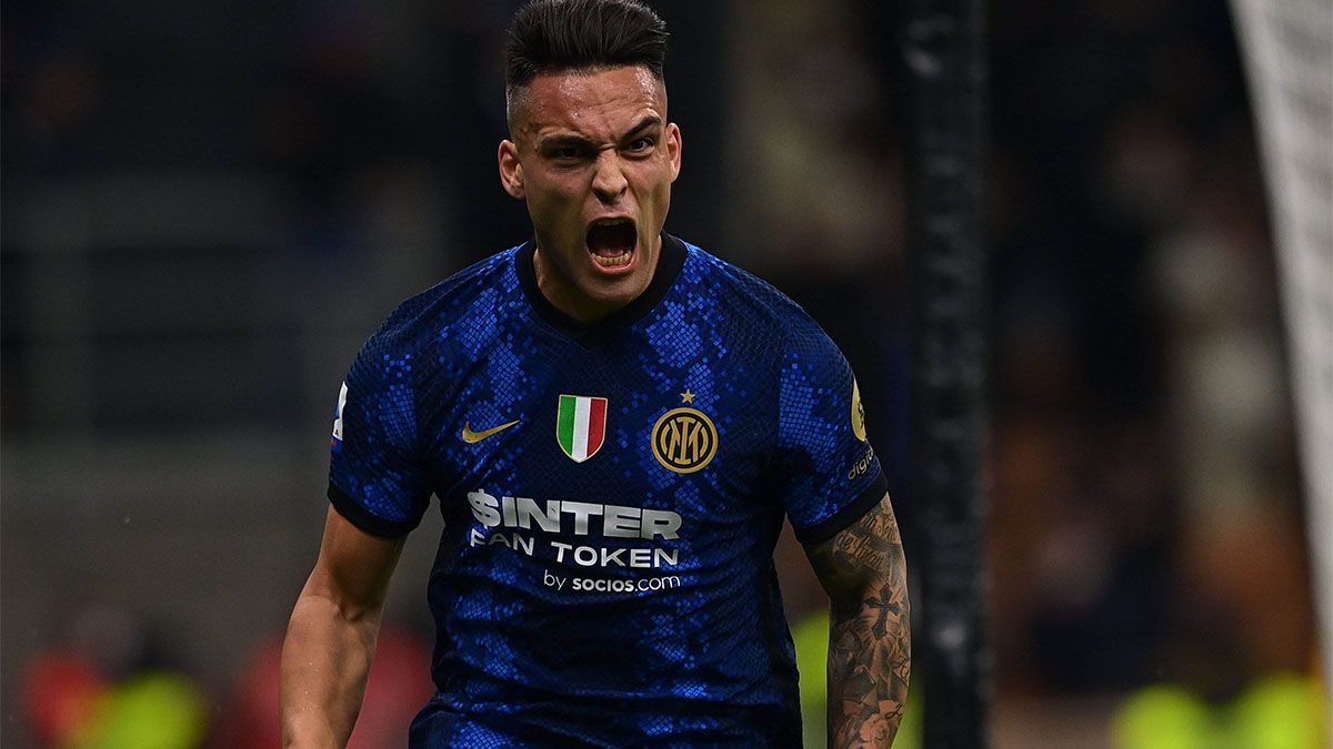 Lautaro Martínez se desahogó con los tres goles que marcó.