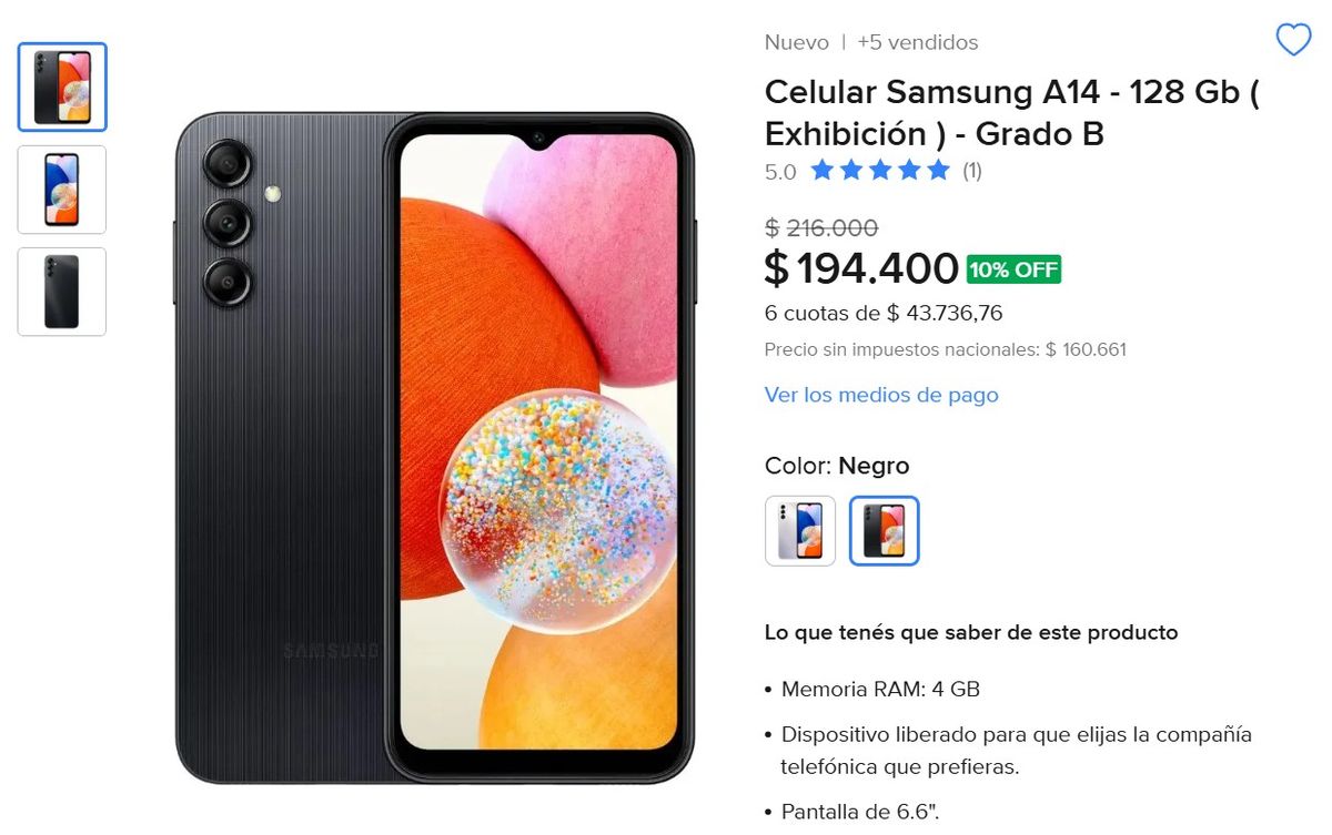 Mercado Libre: esta es una de las ofertas imperdibles en teléfonos Samsung. Mercado Libre: esta es una de las ofertas imperdibles en teléfonos Samsung.