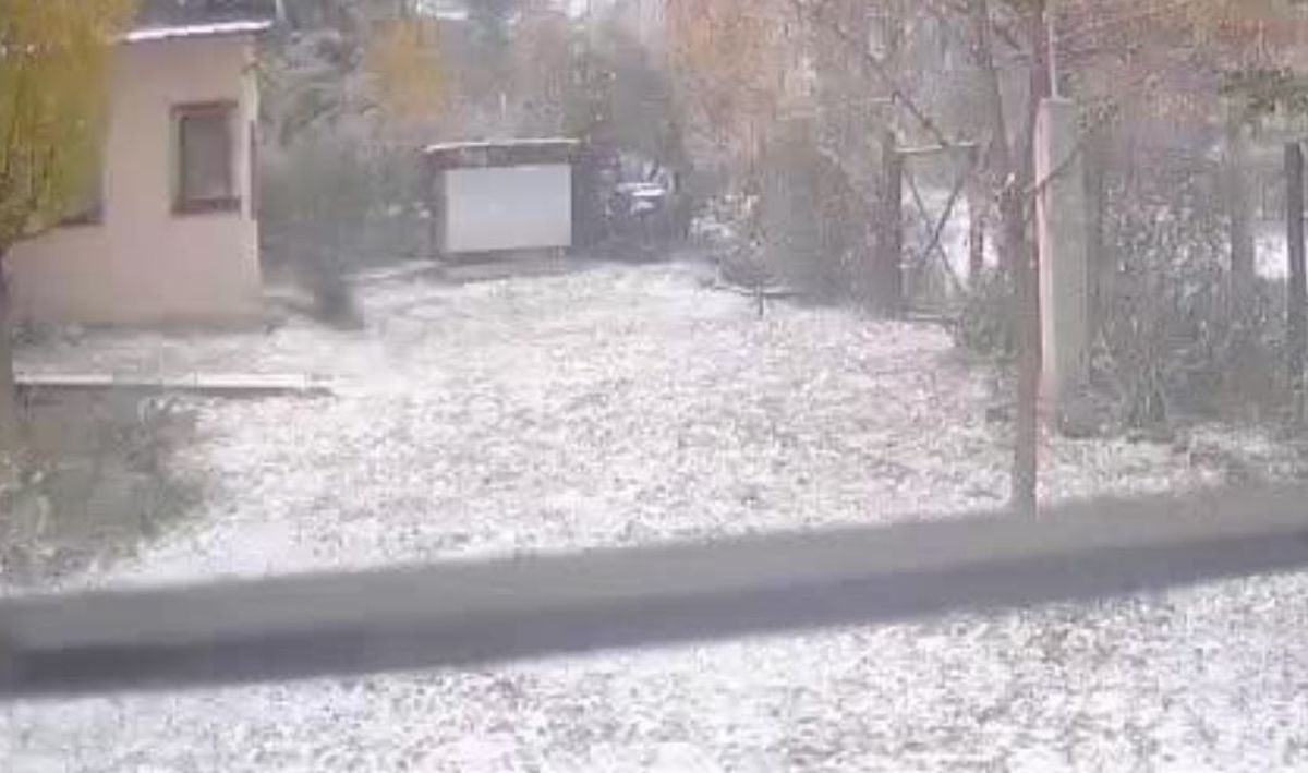 En Uspallata hubo mucha nieve este domingo.