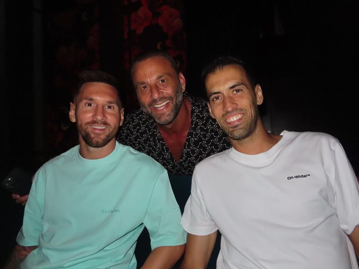 David Grutman junto a Messi y Busquets, en Miami David Grutman junto a Messi y Busquets, en Miami