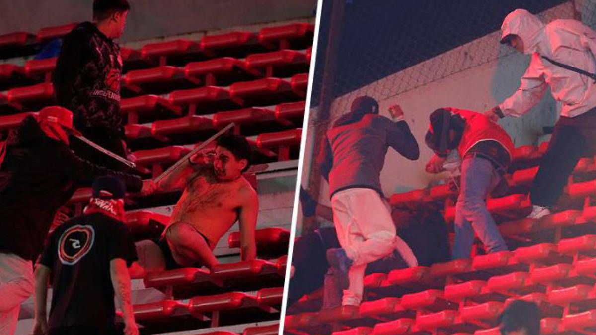 Captura de los incidentes en el partido de Independiente con Universidad de Chile.