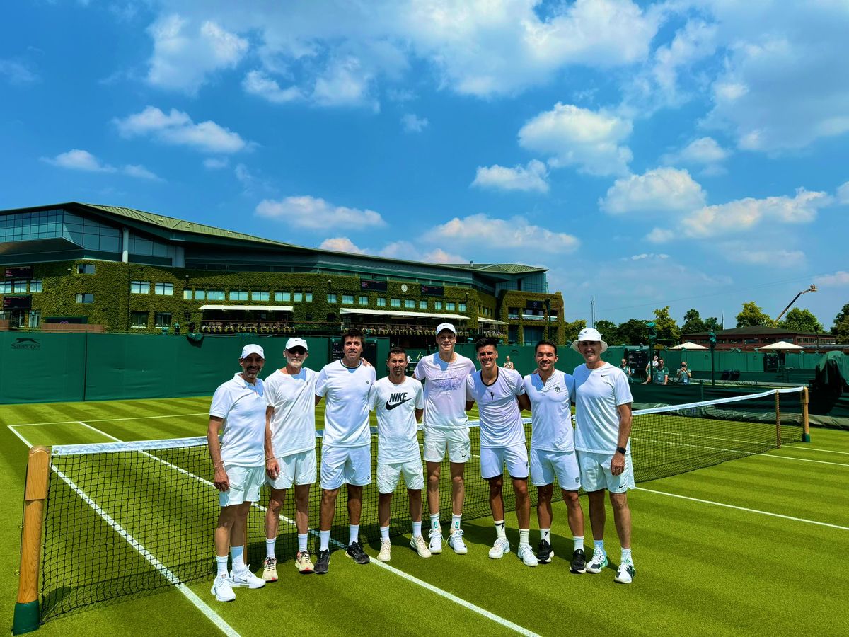 Fede Coria se entrenó con Jannik Sinner en Wimbledon. Fede Coria se entrenó con Jannik Sinner en Wimbledon.