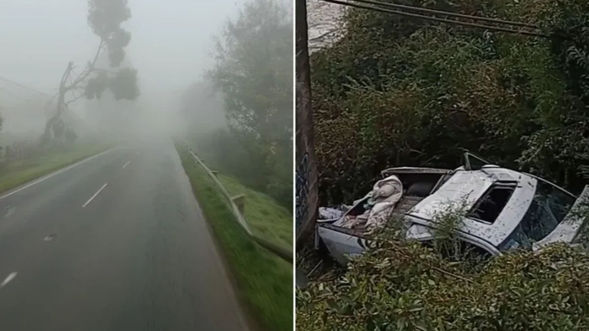 El accidente en Chile movilizó a Bomberos de Los Ríos, para el rescate.
