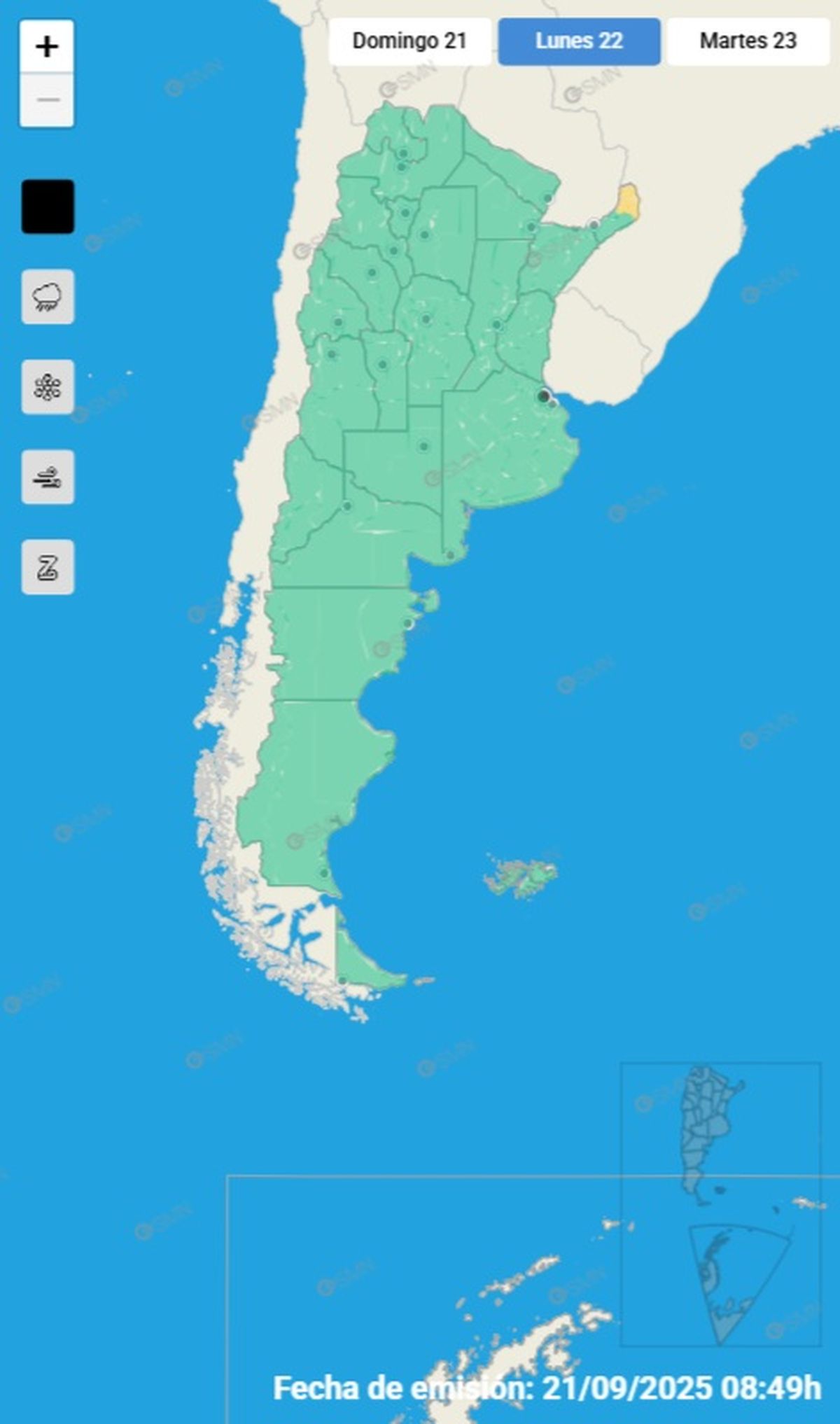 Esta es a única provincia afectada por las fuertes tormentas Esta es a única provincia afectada por las fuertes tormentas