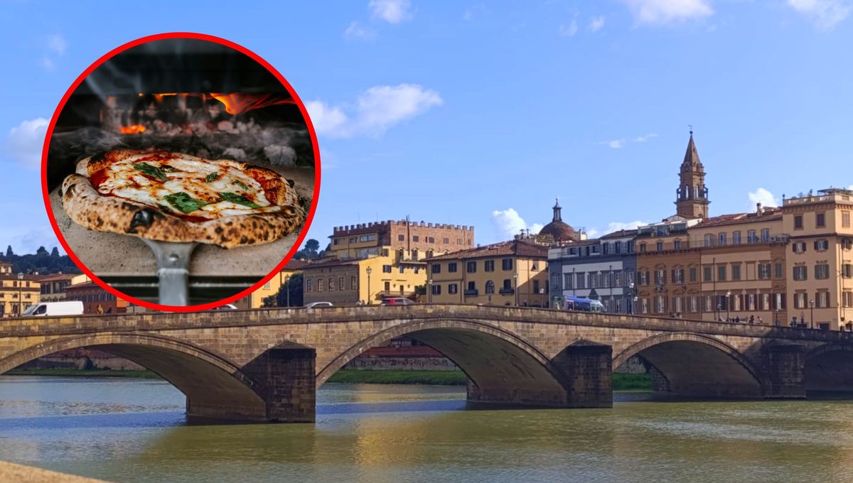 Probando una pizza italiana por las calles de Florencia. Probando una pizza italiana por las calles de Florencia. 